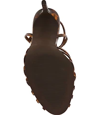 Steve Madden Mizuna Patent Tortoise Print Strappy Stiletto Dress Sandals