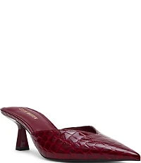 Steve Madden Mod Croco Embossed Leather Pointed Toe Mules