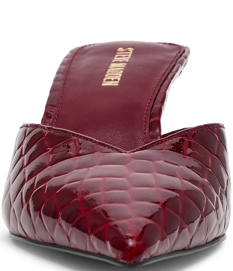 Steve Madden Mod Croco Embossed Leather Pointed Toe Mules