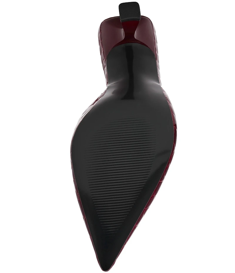 Steve Madden Mod Croco Embossed Leather Pointed Toe Mules