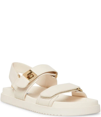 Steve Madden Mona Leather Turnlock Hardware Detail Dad Sandals