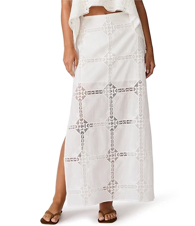 Steve Madden Monique Coordinating Eyelet Column Maxi Skirt