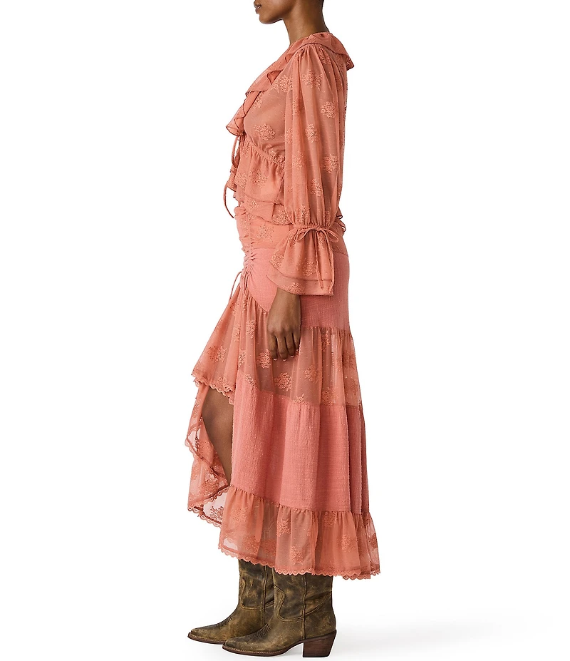 Steve Madden Montana Coordinating V-Neck Long Sleeve Lace Top