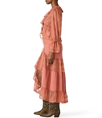 Steve Madden Montana Coordinating V-Neck Long Sleeve Lace Top