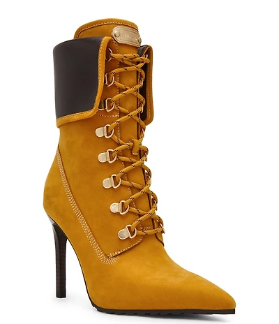 Steve Madden Morals Nubuck Lace Up Stiletto Ankle Booties