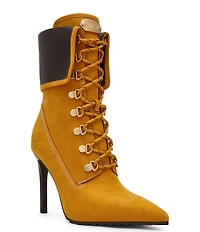 Steve Madden Morals Nubuck Lace Up Stiletto Ankle Booties