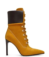 Steve Madden Morals Nubuck Lace Up Stiletto Ankle Booties
