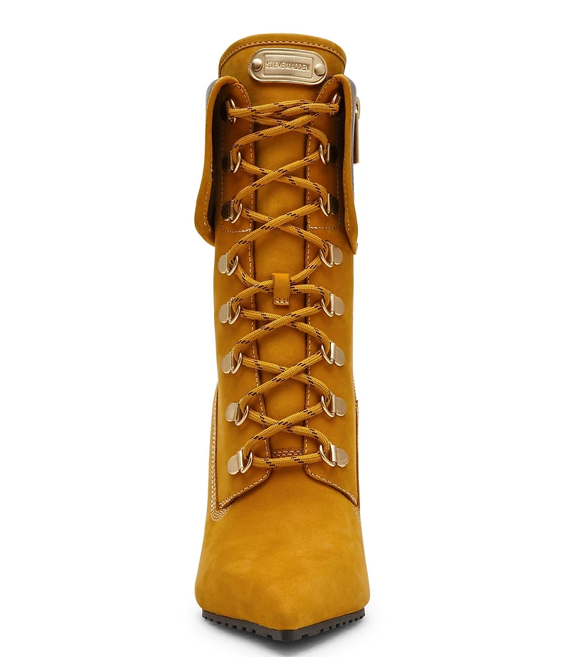 Steve Madden Morals Nubuck Lace Up Stiletto Ankle Booties