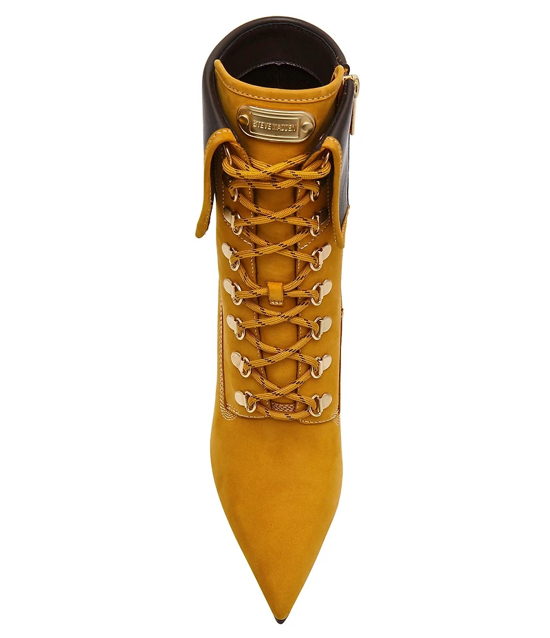 Steve Madden Morals Nubuck Lace Up Stiletto Ankle Booties