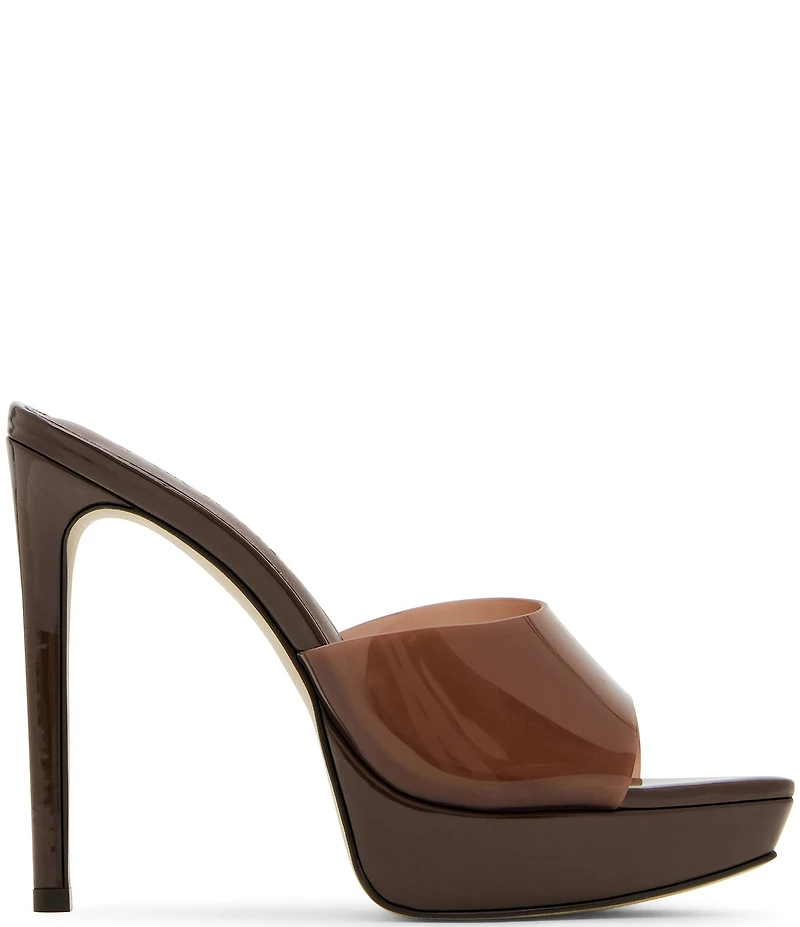 Steve Madden Motel Clear Platform Stiletto Dress Slide Sandals