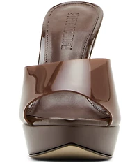 Steve Madden Motel Clear Platform Stiletto Dress Slide Sandals