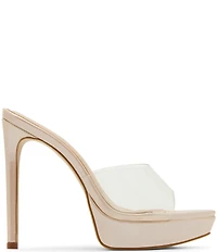 Steve Madden Motel Clear Platform Stiletto Dress Slide Sandals