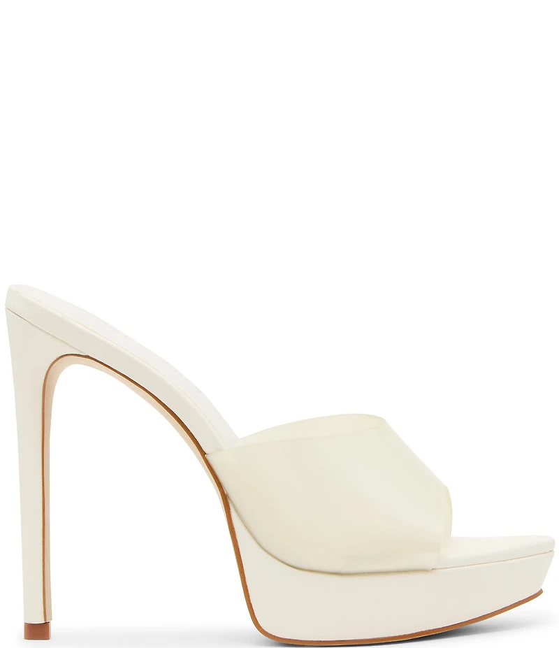 Steve Madden Motel Clear Platform Stiletto Dress Slide Sandals