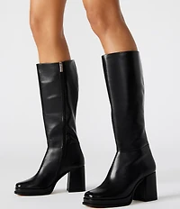 Steve Madden Mystery Leather Block Heel Platform Boots