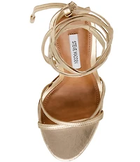 Steve Madden Neri Metallic Strappy Stiletto Round Toe Dress Sandals