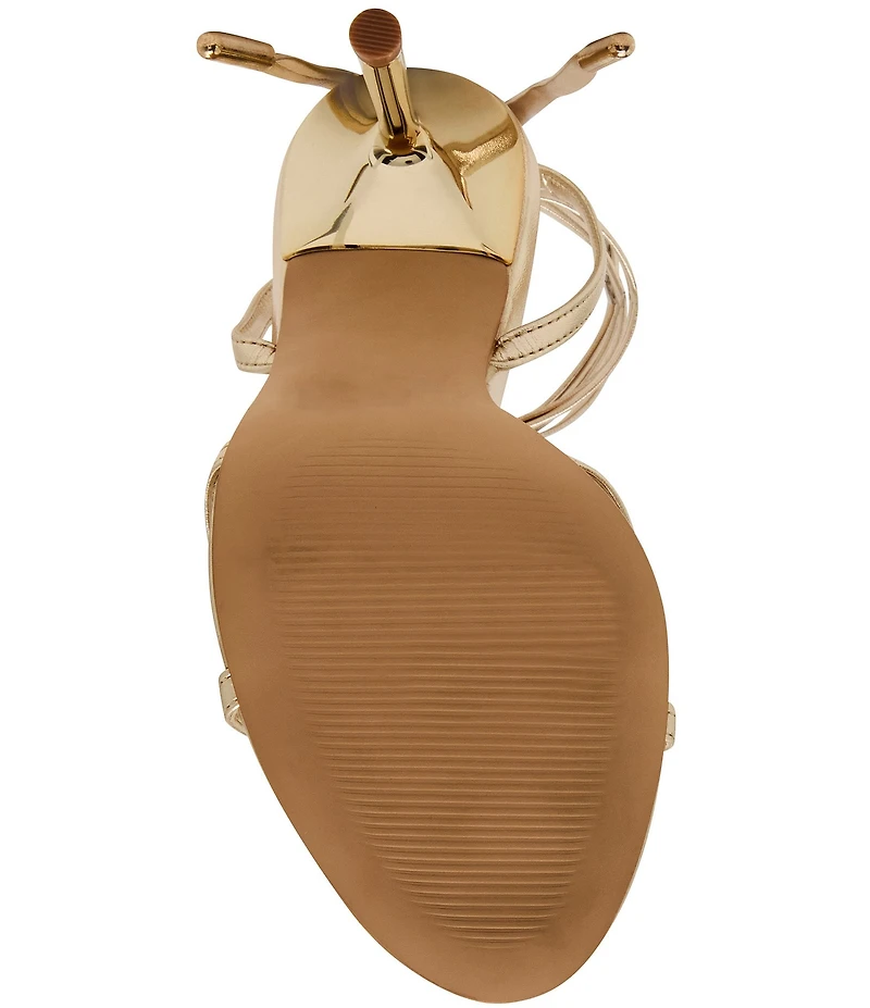 Steve Madden Neri Metallic Strappy Stiletto Round Toe Dress Sandals