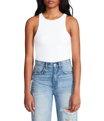 Steve Madden Nico Knit Crew Neck Sleeveless Bodysuit