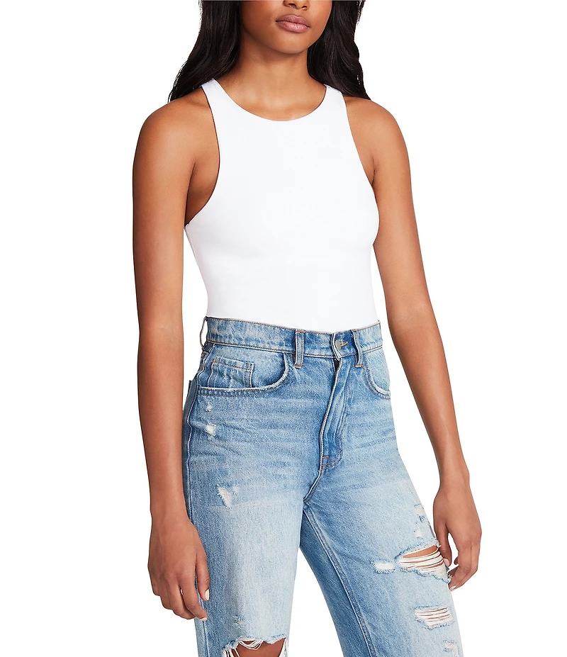 Steve Madden Nico Knit Crew Neck Sleeveless Bodysuit