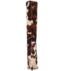 Steve Madden Nitro Cow Print Calf Hair Knee High Stiletto Boots