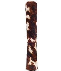 Steve Madden Nitro Cow Print Calf Hair Knee High Stiletto Boots