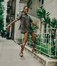 Steve Madden Nitro Cow Print Calf Hair Knee High Stiletto Boots