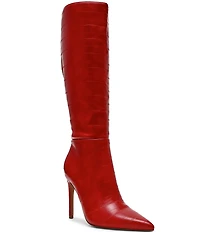 Steve Madden Nitro Eel Print Pointed Toe Stiletto Boots