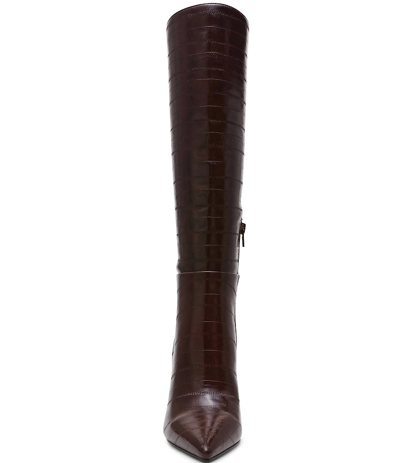 Steve Madden Nitro Eel Print Pointed Toe Stiletto Boots