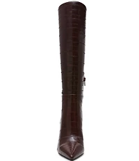 Steve Madden Nitro Eel Print Pointed Toe Stiletto Boots