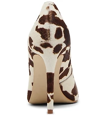 Steve Madden Noir Cow Print Haircalf Pointed Toe Stiletto Pumps