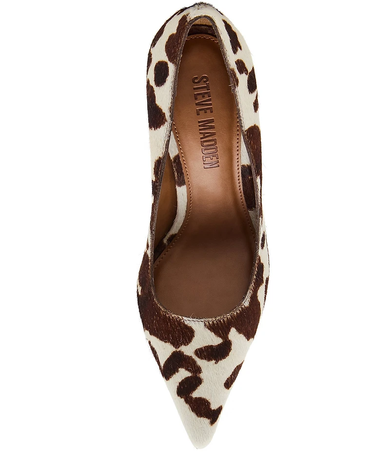 Steve Madden Noir Cow Print Haircalf Pointed Toe Stiletto Pumps