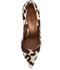 Steve Madden Noir Cow Print Haircalf Pointed Toe Stiletto Pumps