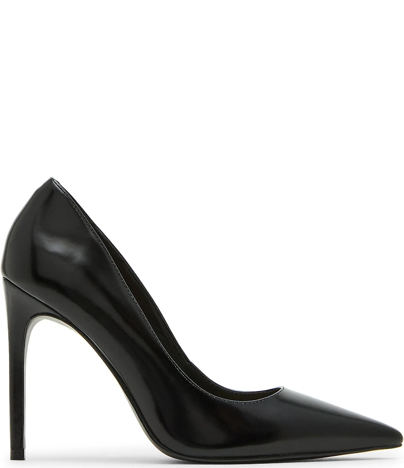 Steve Madden Noir Leather Pointed Toe Stiletto Pumps