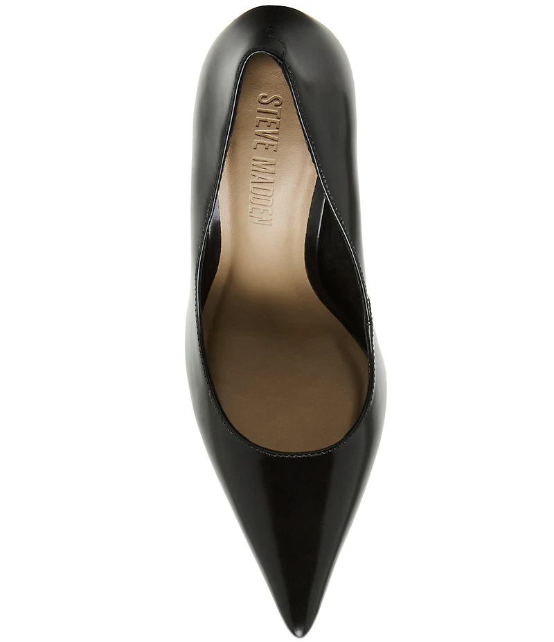 Steve Madden Noir Leather Pointed Toe Stiletto Pumps
