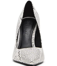 Steve Madden Noir Newspaper Print Pointed Toe Stiletto Pumps