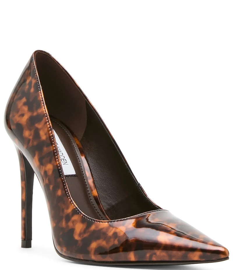 Steve Madden Noir Tortoise Print Patent Stiletto Pumps