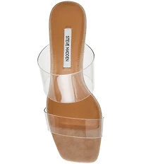 Steve Madden Nola Clear Block Heel Dress Sandals