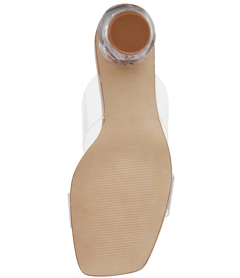 Steve Madden Nola Clear Block Heel Dress Sandals