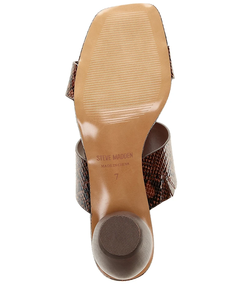 Steve Madden Nola Snake Print Block Heel Dress Sandals