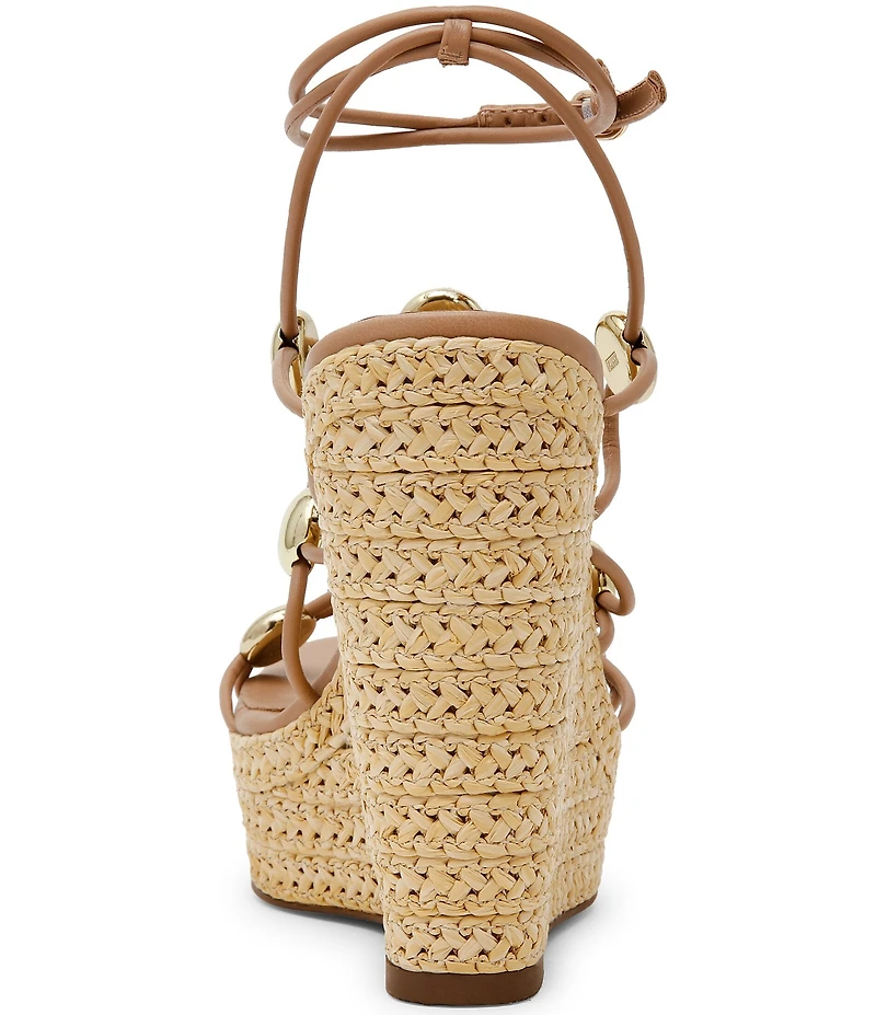 Steve Madden Oaklie Strappy Hardware Detail Platform Espadrille Wedge Sandals