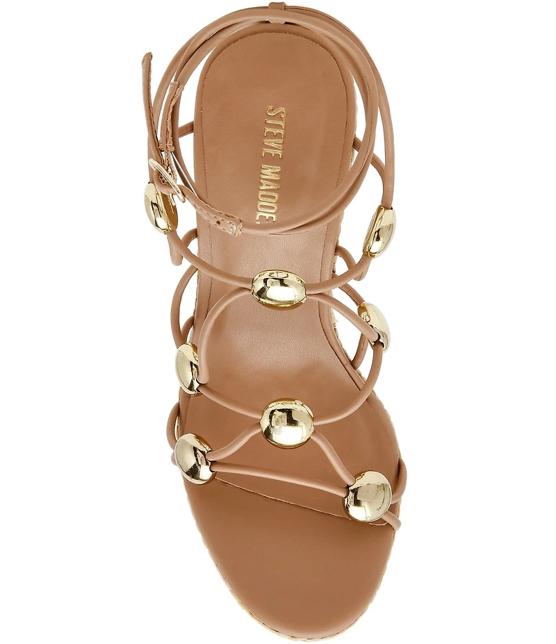 Steve Madden Oaklie Strappy Hardware Detail Platform Espadrille Wedge Sandals
