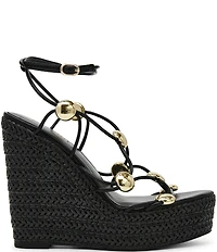 Steve Madden Oaklie Strappy Hardware Detail Platform Espadrille Wedge Sandals