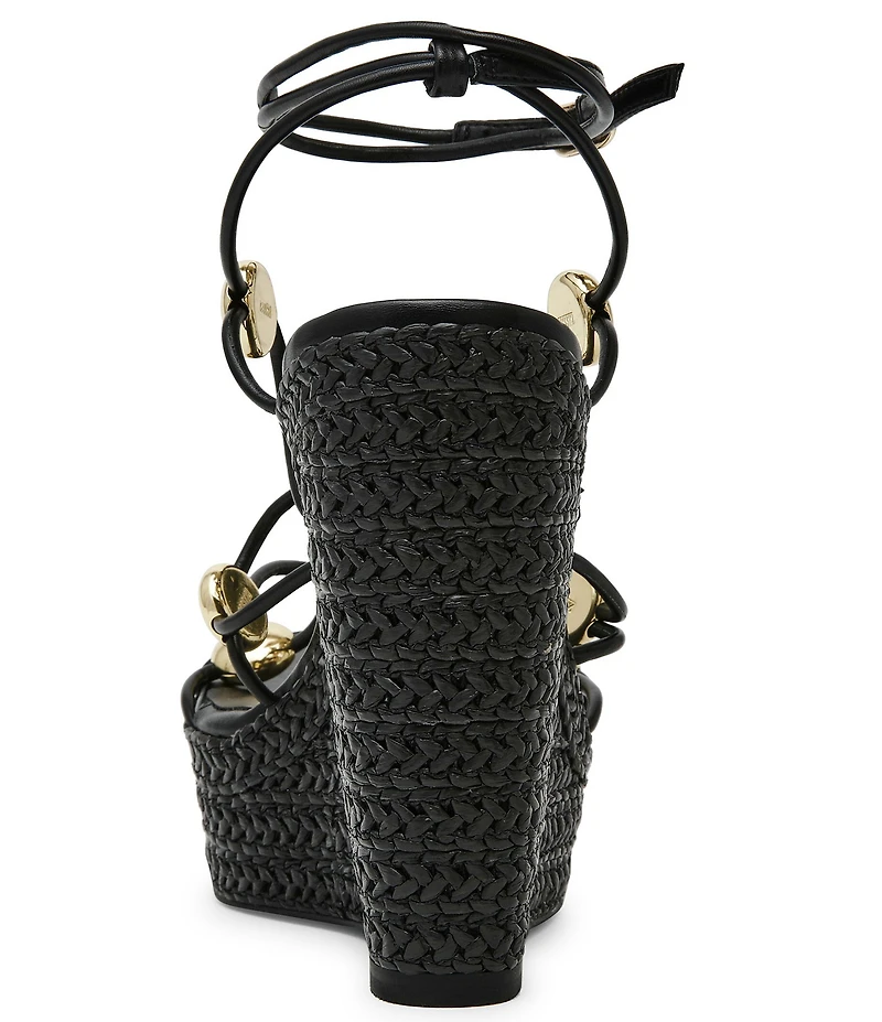 Steve Madden Oaklie Strappy Hardware Detail Platform Espadrille Wedge Sandals
