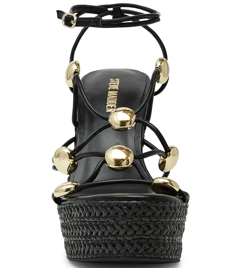 Steve Madden Oaklie Strappy Hardware Detail Platform Espadrille Wedge Sandals