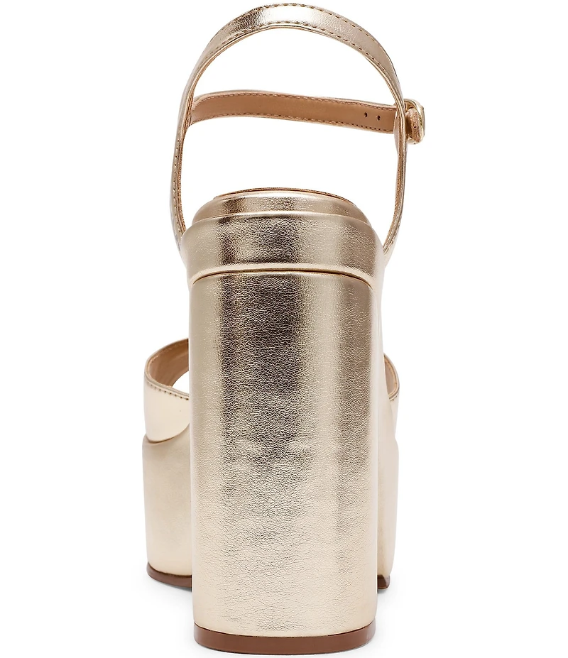 Steve Madden Odina Metallic Block Heel Platform Sandals