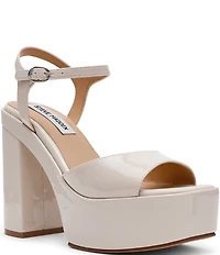 Steve Madden Odina Patent Block Heel Platform Sandals