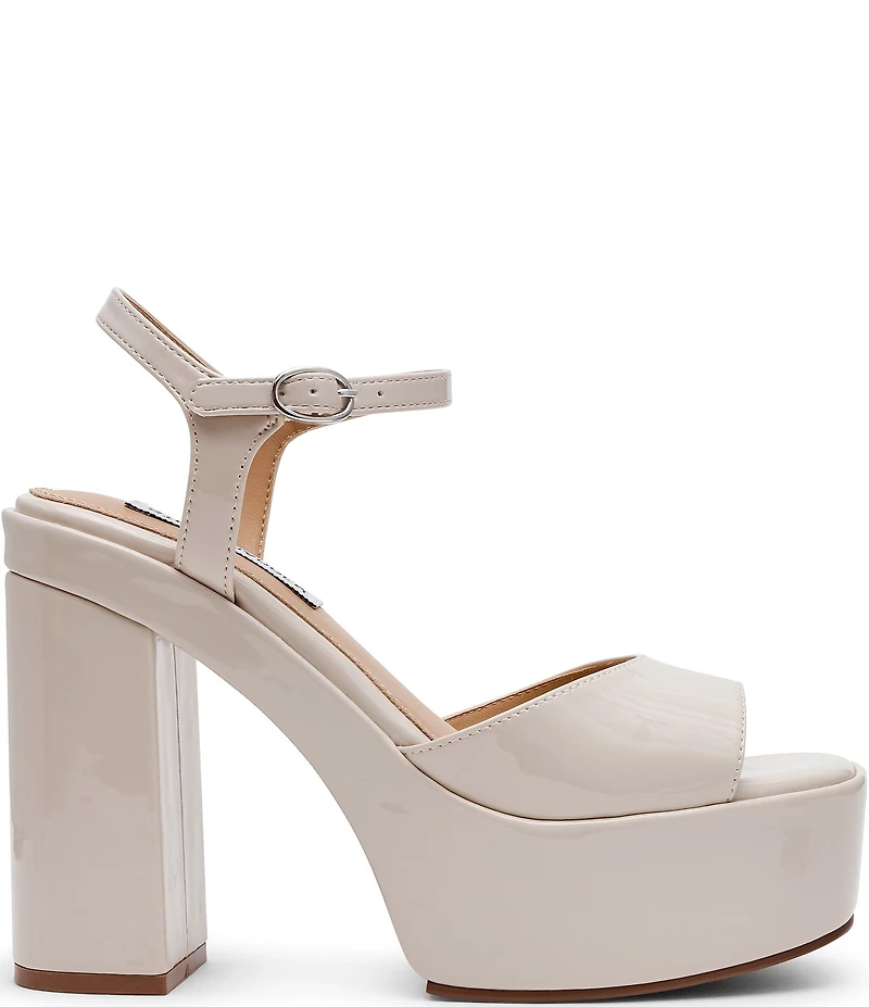 Steve Madden Odina Patent Block Heel Platform Sandals