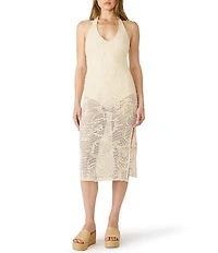 Steve Madden Ofelia Halter Neck Sleeveless Mesh Bodycon Midi Dress