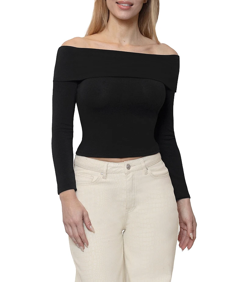 Steve Madden Off The Shoulder Long Sleeve Top