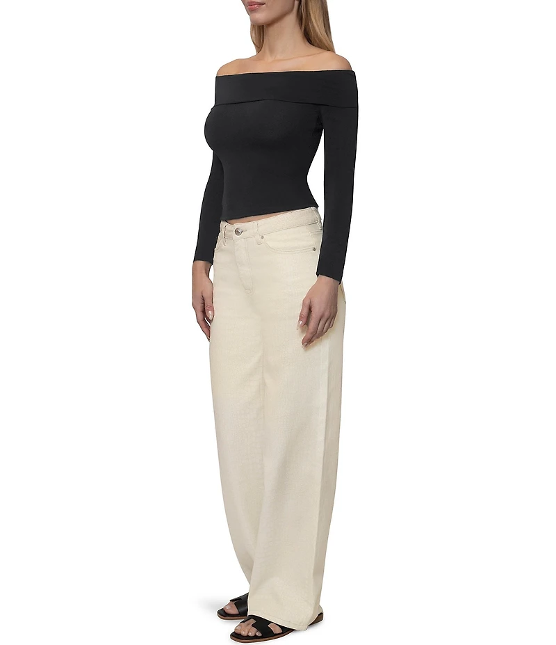 Steve Madden Off The Shoulder Long Sleeve Top
