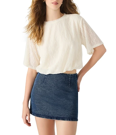 Steve Madden Orsa Crewneck Short Sleeve Boxy Top